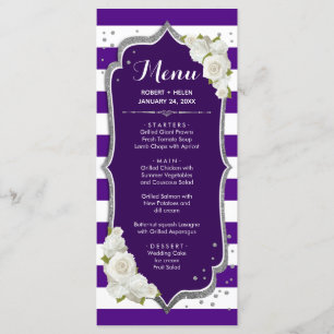 Purple Silver Menu Card