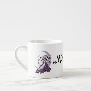 Purple Silver Moon Goddess Espresso Cup