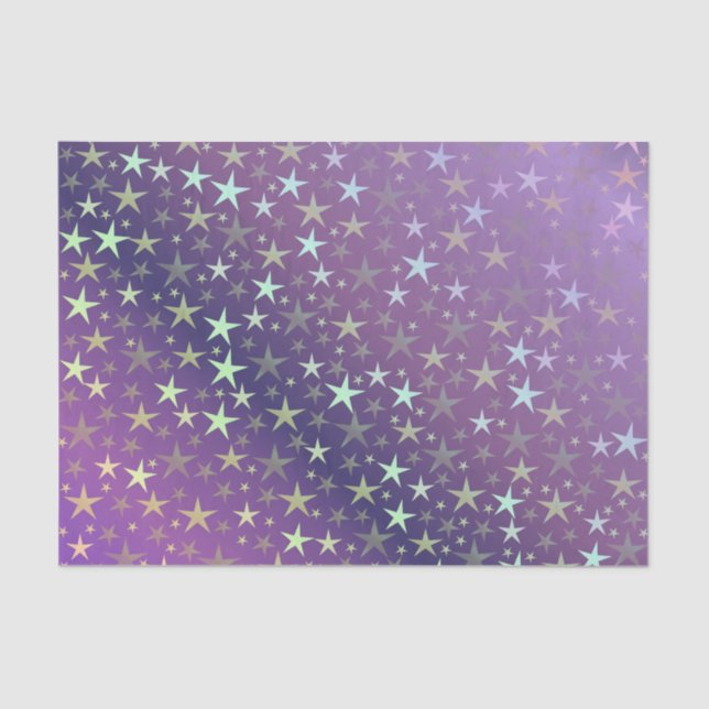 purple+silver,shiny, bright, star, colour, decorat tissue paper (Front)