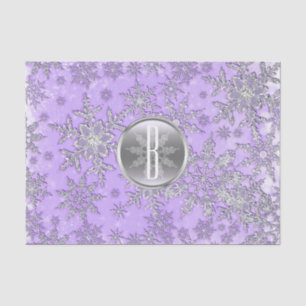 Purple Silver Snowflakes Winter Wonderland Tissue Paper