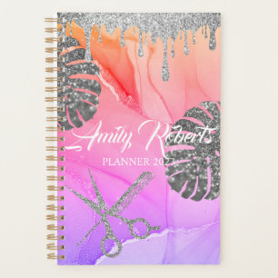 Purple Silver Sparkling Salon Planner