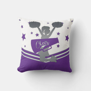 Purple & Silver Stars Cheer Cheer-leading Girls Cushion