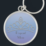 Purple Silver Tiara Pageant Mum Keychain<br><div class="desc">Personalised purple and silver tiara "Pageant Mum" keychain</div>