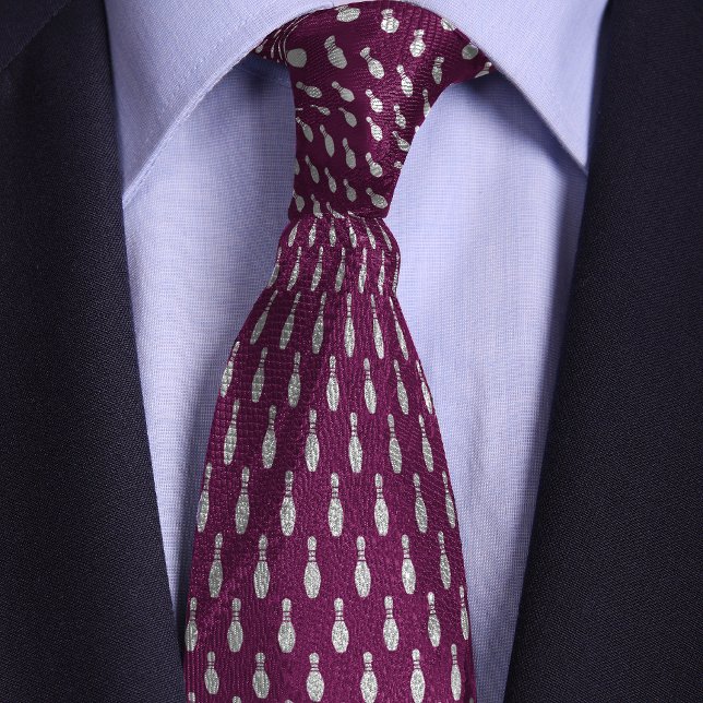 Purple Simple Bowling Pin Design Tie (Creator Uploaded)