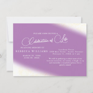 Purple Simple Celebration of Life Invitations