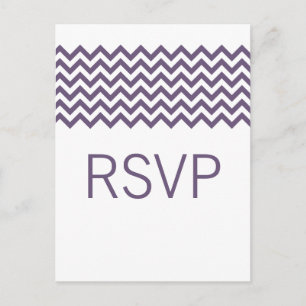 Purple Simple Chevron RSVP Postcard