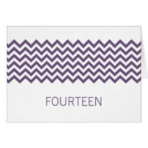Purple Simple Chevron Table Number Card