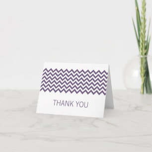 Purple Simple Chevron Thank You Card