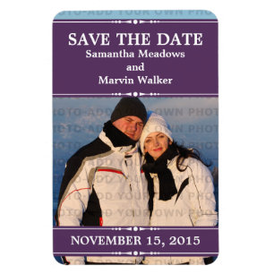 Purple Simple Chic Photo Save the Date Magnet