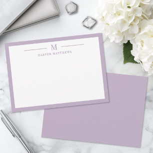 Purple Simple Classic Stationery Card