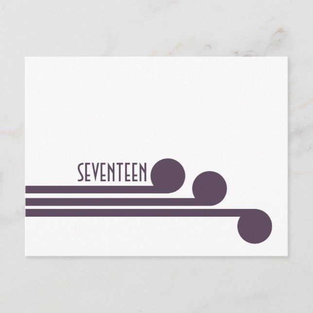 Purple Simple Deco Chic Table Number Postcard (Front)