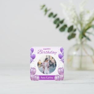 Purple Simple Happy Birthday Card