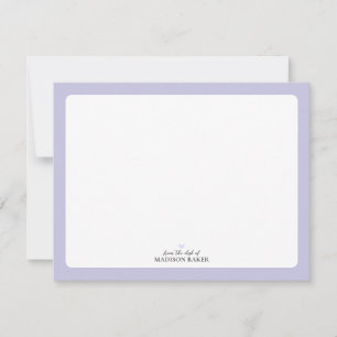 Purple   Simple Heart Personalised Stationery Card