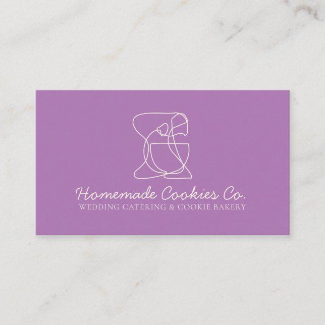 Purple Simple Homemade Food Bakery Cooker Business Card (Front)