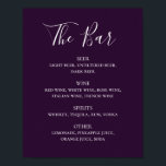 Purple simple script wedding drinks bar menu poster<br><div class="desc">Purple script wedding drinks bar menu poster. Suitable for birthday,  anniversary and any other party. Please contact me if you need additional items.</div>