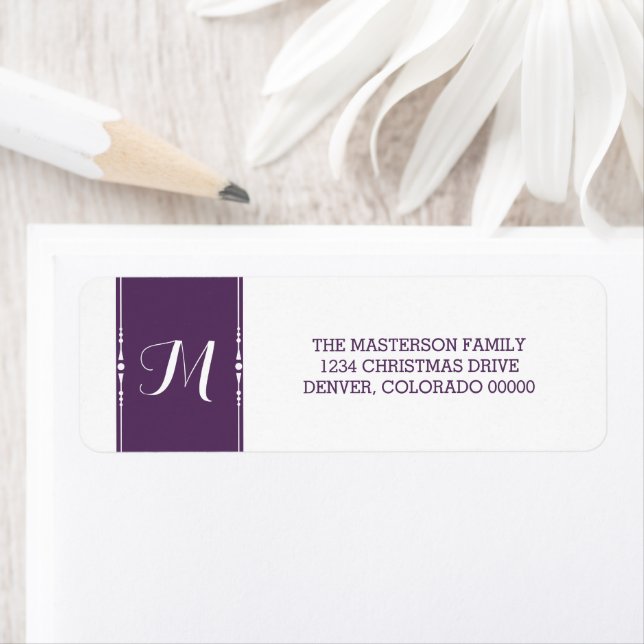 Purple Simply Chic Holiday Address Labels (Insitu)