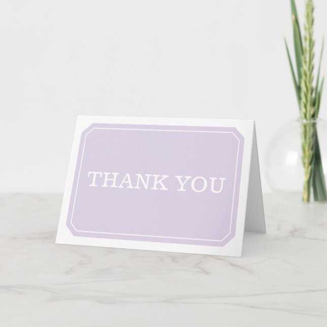 Purple Simply Elegant Thank You Card (Front)