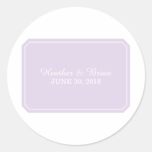 Purple Simply Elegant Wedding Stickers