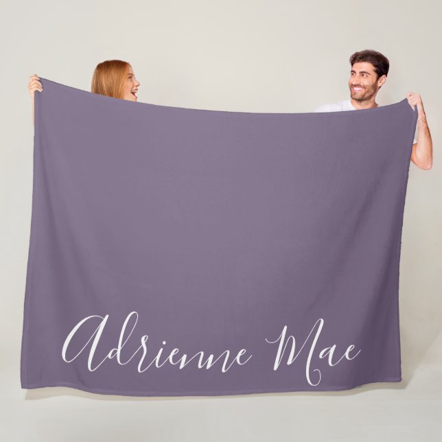 Purple Simply Personalised Fleece Blanket (In Situ)
