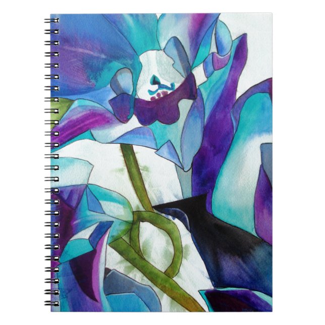 Purple Singapore Orchid flower watercolor art Notebook (Front)