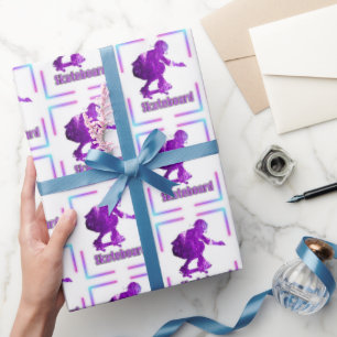 Purple Skateboard Wrapping Paper