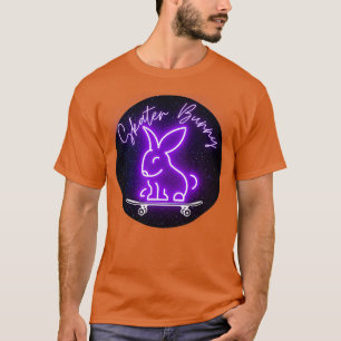 Purple Skater Bunny on Skateboard T-Shirt