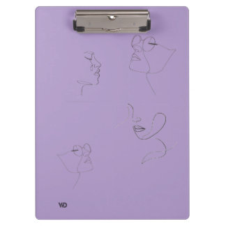 Purple Sketch-Style Notebook – Aesthetic Hardcover Clipboard