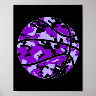 Purple Sketll Camo - Purple Camouflage Sketll Poster