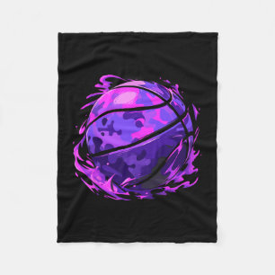 Purple Sketll Camouflage For Men Women Kids Youth Fleece Blanket