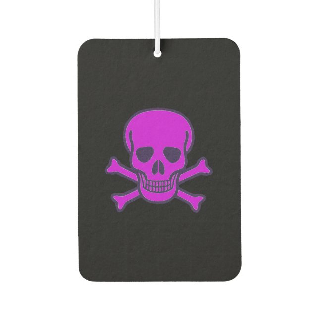 Purple Skull black car air freshener (Front)