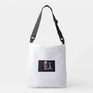 Purple Skull & Bones on Black Background  Crossbody Bag