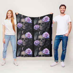 PURPLE SKULL FLEECE BLANKET