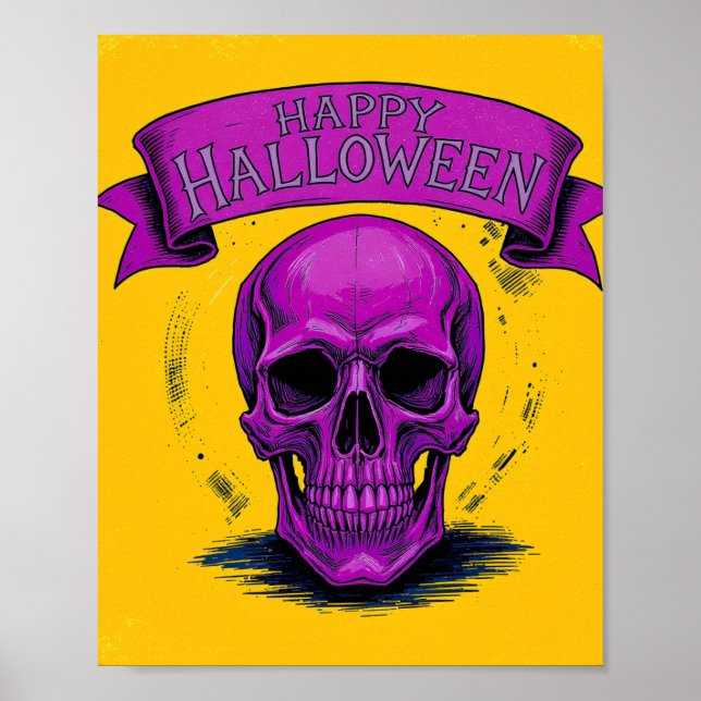 Purple Skull Halloween Poster (Front)