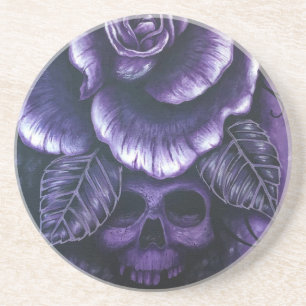 Purple Skull & Rose Coaster by Gregg's Deep Colors