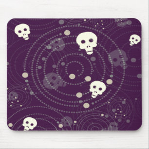 Purple skull silhouette pattern mouse mat