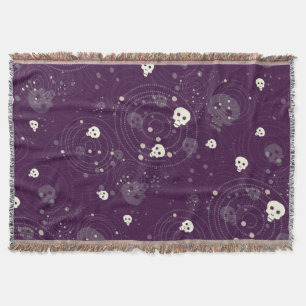 Purple skull silhouette pattern throw blanket