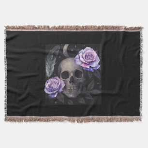 PURPLE SKULL THROW BLANKET