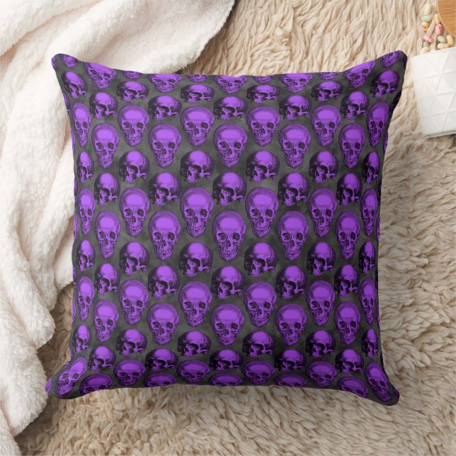 Purple Skulls and Sunflower Series Design 1  Cushion (Blanket)