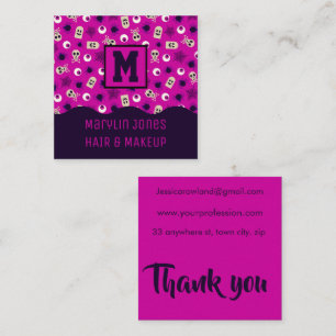 PURPLE SKULLS HALLOWEEN SQUARE BUSINESS CARD