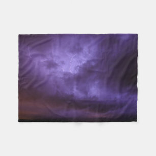 Purple Sky Lightning Fleece Blanket
