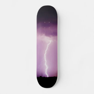 Purple Sky Lightning Storm Skateboard