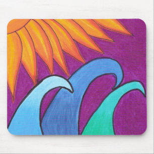 Purple Sky Over Waves -Mousepad Mouse Mat