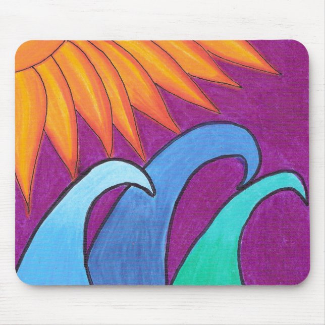 Purple Sky Over Waves -Mousepad Mouse Mat (Front)