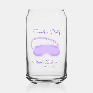 Purple Sleep Mask Bachelorette Slumber Party Can Glass