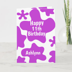 Purple Slime 11th Birthday Card