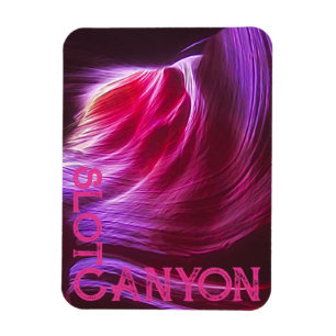 Purple Slot Canyon Pink Text or Your Photo & Text Magnet