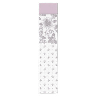 Purple small & big flowers short table runner