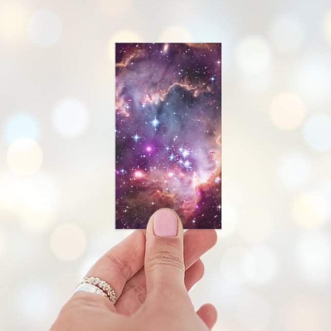 Purple Small Magellanic Cloud Business Card (Create your own pink celestial photo business cards.)