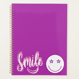 Purple Smile Star Emoji Undated Planner