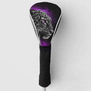 purple smoke leopard golf head cover